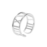 925 Sterling Silver Ring Roman Numeral Ring European And American Style Trend Opening Adjustable