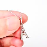 Eiffel Tower Necklace 925 Sterling Silver Eiffel Tower Charm Necklace