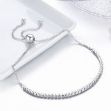 925 Sterling Silver Zirconia Bracelet with Love