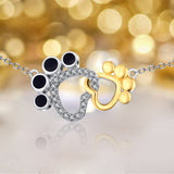 S925 Sterling Silver Creative Animal Paw Print Pendant Necklace Female Jewelry Cross-Border Exclusive