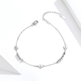 S925 sterling silver white gold plated daisy bracelet