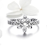 S925 Sterling Silver Snowflake Ring Oxidized Ring