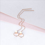 18K Gold European And American Fashion Earrings Round Line Dangle Earring Light Luxury Niche Ladies Jewelry