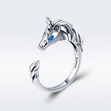 S925 sterling silver unicorn memory ring oxidized oil drop ring