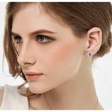 luxury round shape colorful zircon 925 sterling silver hoop earrings