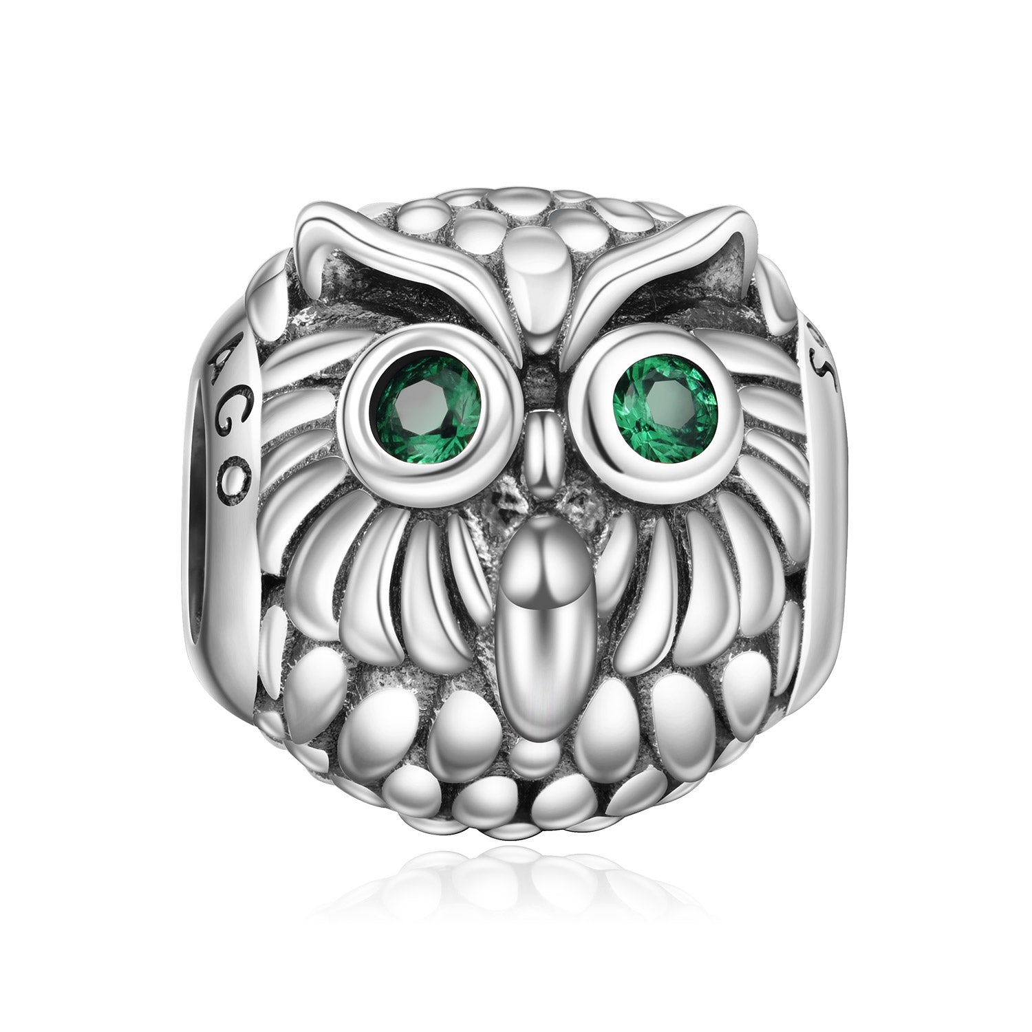 Wholesale Jewelry Decorative Owl Animal Shape Beads With Green Cubic Zircon