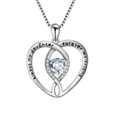 Loving Heart Necklace Always My Daughter Forever My Friend Engraved Necklace