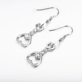 Celtic Knot Swirly Double Open Hearts Pendant Earrings Jewelry Design