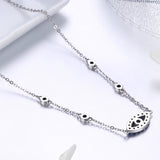 S925 Sterling Silver Magic Eye Pendant Necklace White Gold Plated Zircon Necklace