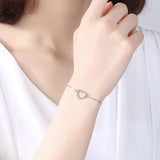 hollow heart shape zircon bracelet S925 sterling silver  bracelet
