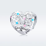 S925 sterling silver white gold plated Epoxy gift of love for daughter