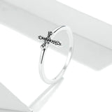 925 Sterling Silver Vintage Cross Finger Rings Precious Jewelry For Women