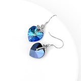 Romantic  Love & Kiss Drop Earrings 925 Sterling Silver Red Heart Women Jewelry Gift