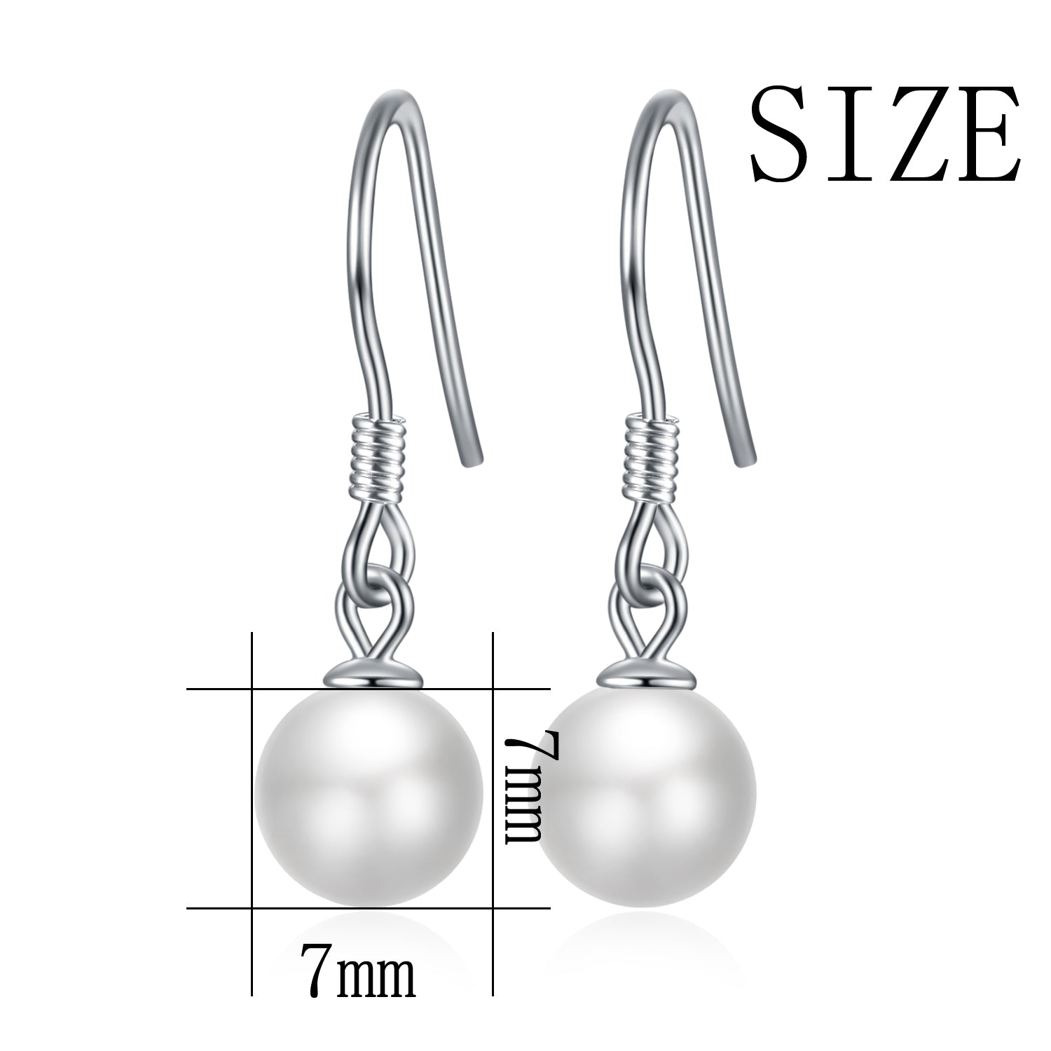 Freshwater Pearl Drop Pendant Earrings Cultured Silver Pearl Earrings