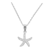 starfish clear cubic zirconia pendant necklace 