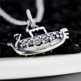 Ladies Sailboat Jewelry Necklace Silver Wholesale Zirconia Necklace