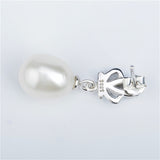 Silver Mother Of Pearl Mount Earrings Gemstone CZ Earrings