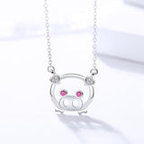 S925 sterling silver jewelry women's cute piggy necklace women Chinese Zodiac Sign of the Year of the Pig