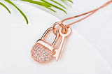 Rose Gold Plating Key Lock Shape Pendant 925 Sterling Silver Wholesale Accessories