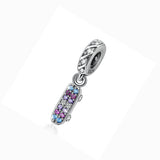Skateboard Color Zircon Beads Charms Bracelet Accessories Silver Necklace Pendant Jewelry