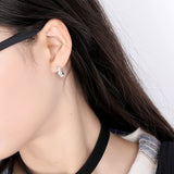 S925 Sterling Silver Earrings Female Simple Plum Diamond Flower Zircon Earrings