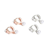 S925 sterling silver pearl crown stud earrings fashion jewelry