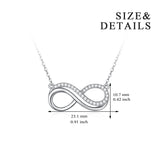 Two Layers Zircon Jewelry Math Unlimited Symbol Necklace Number Eight