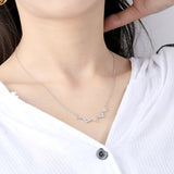 S925 Sterling Silver Necklace Korean Wave Heart Electric Necklace Zircon Micro-Set Clavicle Chain