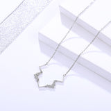 S925 Sterling Silver Necklace Korean Wave Heart Electric Necklace Zircon Micro-Set Clavicle Chain
