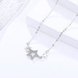 S925 sterling silver necklace Korean version of the wild star necklace zircon micro inlay clavicle chain