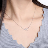 S925 sterling silver necklace Korean version of the wild star necklace zircon micro inlay clavicle chain