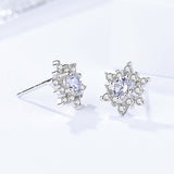 S925 sterling silver jewelry new snowflake zircon earrings female light luxury earrings wild earring girlfriend birthday gift