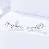 S925 Sterling Silver Jewelry Women Fashion Creative Design Zircon Earrings Star Earrings