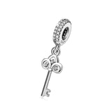 Lucky Key beads s S925 Sterling Silver Beaded Bracelet Bead Necklace Pendant Jewelry Accessories