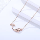 S925 Sterling Silver Necklace Creative Cute Dolphin Pendant Necklace Japanese and Korean style temperament