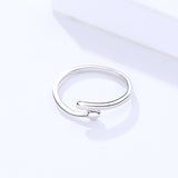 S925 Sterling Silver Ring Opening Adjustable Ring Simple Geometric Figure Small Fresh