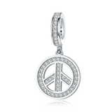Silver Peace and Love Anit-war Symbol Dangles Charm