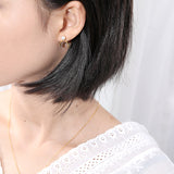 S925 sterling silver earrings female Korean version of simple design vise inlaid with bead jewelry pliers earrings wholesale