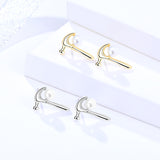 S925 Sterling Silver Jewelry Women's European and American Personality Design Bezel Earrings Hammer Earrings