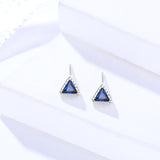 s925 sterling silver jewelry women's simple fashion Korean triangle earrings