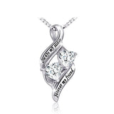 S925 Sterling Silver Creative Love Diamond Necklace Fashion Personality Pendant Jewelry