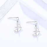 S925 Sterling Silver Earring Jewelry Moon Star Earrings Female Zircon Earrings