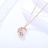 S925 sterling silver necklace female Korean small fresh star moon necklace pendant