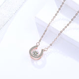 S925 sterling silver necklace simple U-shaped diamond zircon pendant jewelry women