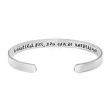 Inspiring Classic Quotes 925 Sterling Silver Adjustable Lettering Bracelet Personalized Custom Gift