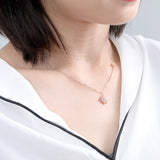 S925 sterling silver diamond sun pendant necklace female rose gold creative design