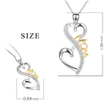 Simple Design Heart MOM Necklace Romantic Silver Women Necklace