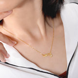 S925 sterling silver paper clip necklace hollow english letter love red heart zircon clavicle chain