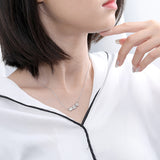 S925 sterling silver necklace female creative design stone scissors cloth temperament zircon necklace