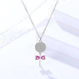S925 Sterling Silver Necklace Korean Simple Lollipop Necklace with Zircon Female Matching Accessories